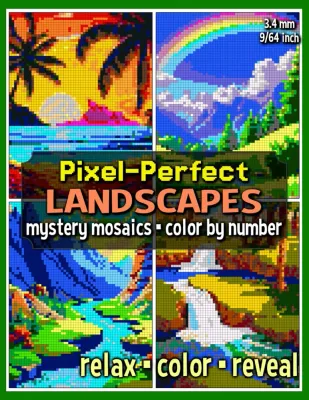 Раскраска по номерам Raya Jewel — Pixel-Perfect: пейзажи, загадочная мозаика, 92 стр.