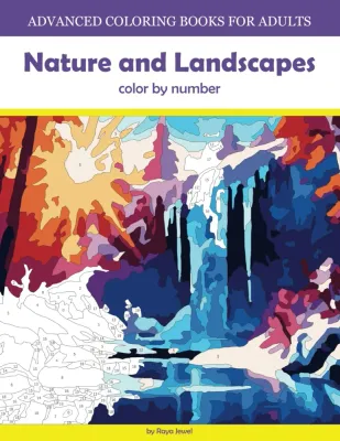 Раскраска по номерам Raya Jewel — Природа и пейзажи, сложная раскраска для взрослых, 85 стр.