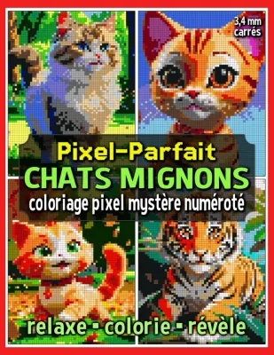 Раскраска по номерам Raya Jewel — Pixel-Parfait: милые кошки, загадочная мозаика, 92 стр.