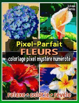 Раскраска по номерам Raya Jewel — Pixel-Parfait: цветы, загадочная мозаика, 92 стр.