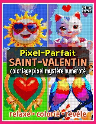 Раскраска по номерам Raya Jewel — Pixel-Parfait: День святого Валентина, загадочная мозаика, 92 стр.