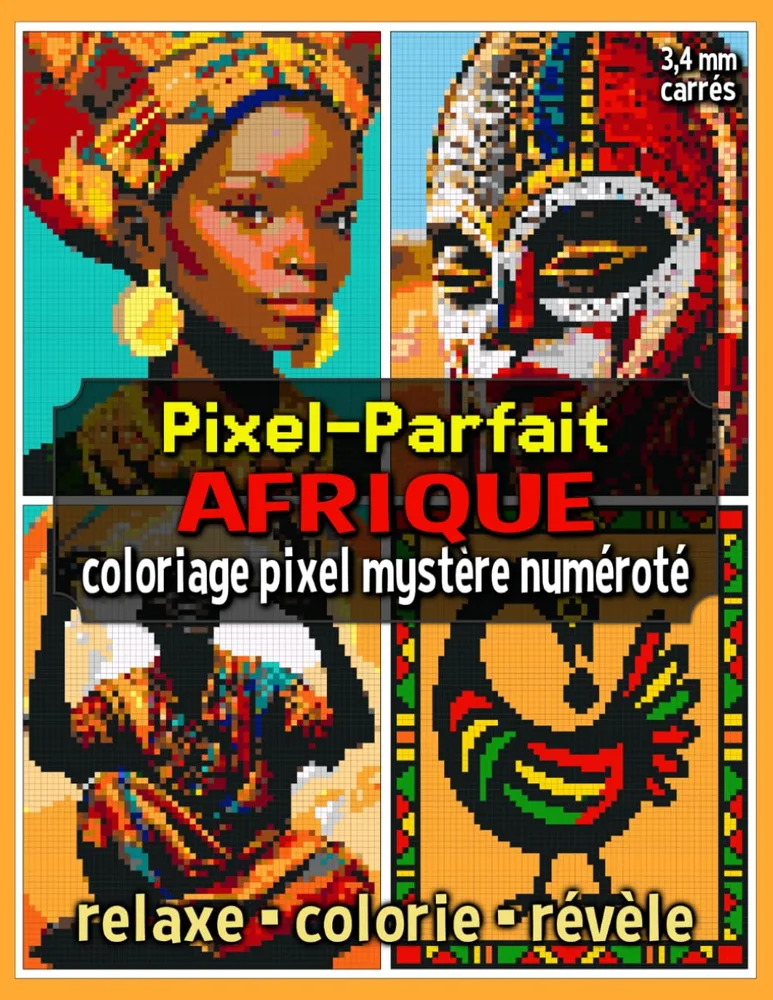 Раскраска по номерам Raya Jewel — Pixel-Parfait: Африка, загадочная мозаика, 92 стр.