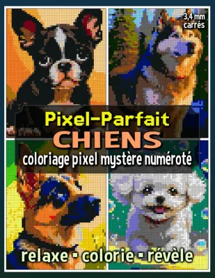 Раскраска по номерам Raya Jewel — Pixel-Parfait: собаки, загадочная мозаика, 92 стр.