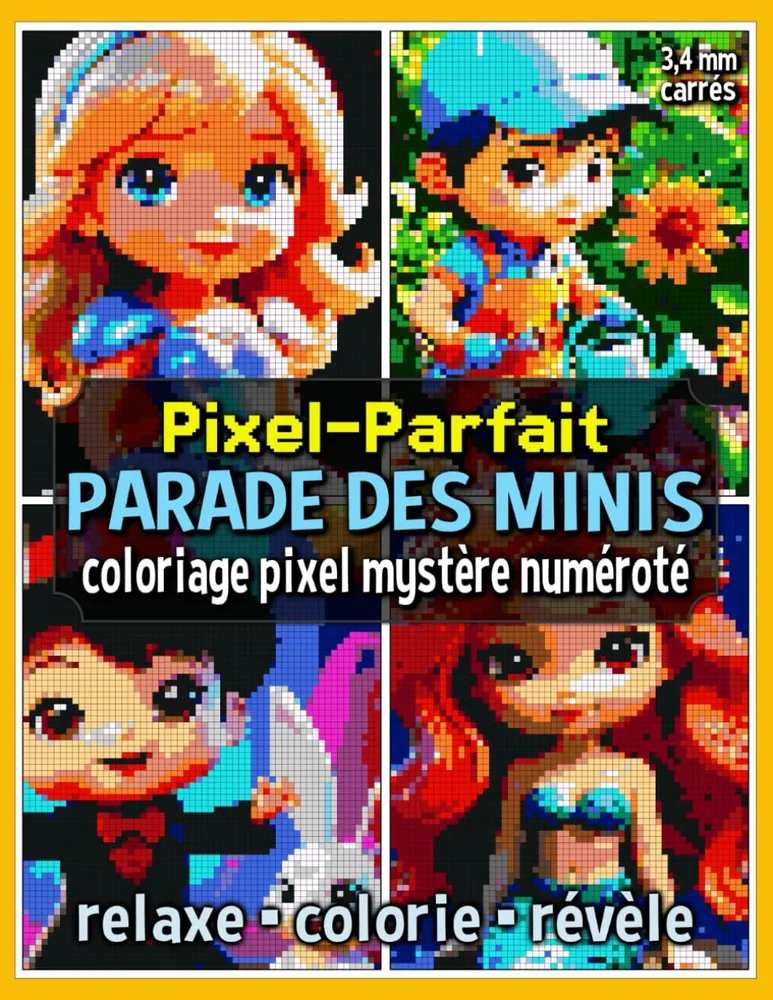 Раскраска по номерам Raya Jewel — Pixel-Parfait: парад малышей, загадочная мозаика, 92 стр.