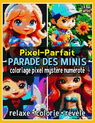 Раскраска по номерам Raya Jewel — Pixel-Parfait: парад малышей, загадочная мозаика, 92 стр.
