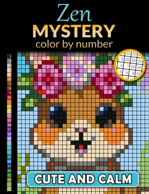 Раскраска по номерам Raya Jewel — Zen Mystery: милое и спокойное, загадочная мозаика, 116 стр.