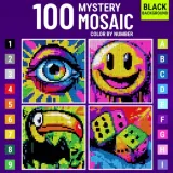 Раскраска по номерам Celeste Starling — Загадочная мозаика Vibrant Color Quest, пиксель-арт на чёрном фоне, 207 стр. — фото 2
