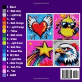 Раскраска по номерам Celeste Starling — Загадочная мозаика Vibrant Color Quest, пиксель-арт на чёрном фоне, 207 стр. — фото 3