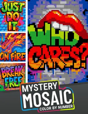 Раскраска по номерам Celeste Starling — Загадочная мозаика: граффити и стрит-арт, для взрослых, 107 стр.