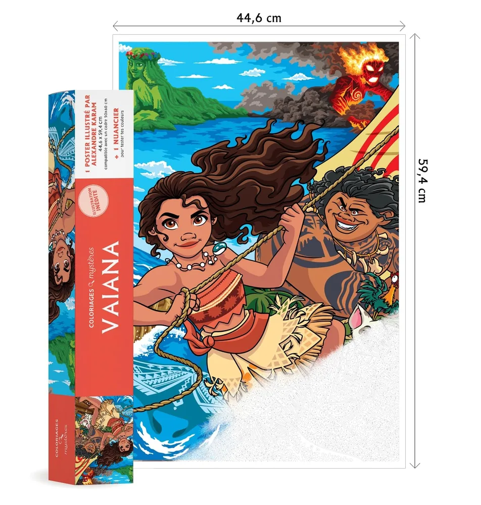 Раскраска по номерам Hachette Heroes — постер «Моана», Disney, 1 стр.