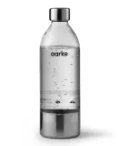 Бутылка для газированной воды Aarke PET 1000 мл, без BPA, прозрачная с серебристым металлом — фото 1