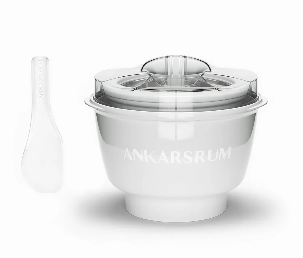 Насадка-мороженица Ankarsrum для кухонной машины Assistent Original на 1,5 л мороженого белая