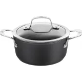 Кастрюля с крышкой Ballarini Alba 20 см 2,7 л, кованый алюминий, антипригарное покрытие Keravis, для индукции, чёрная — фото 1