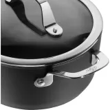 Кастрюля с крышкой Ballarini Alba 20 см 2,7 л, кованый алюминий, антипригарное покрытие Keravis, для индукции, чёрная — фото 3