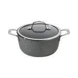 Кастрюля с крышкой Ballarini Salina Granitium 20 см 2,7 л, алюминий, гранитное покрытие, для индукции и духовки, серая — фото 1
