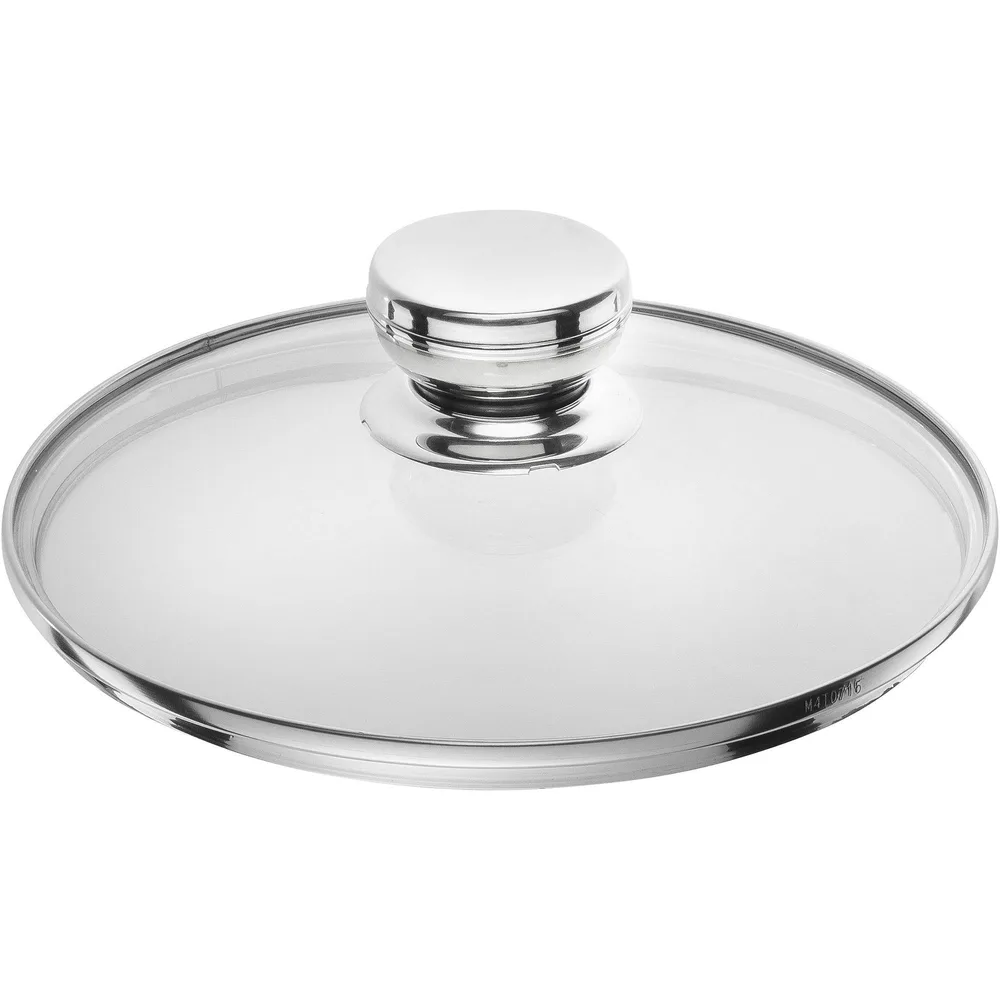 Крышка для сковороды Ballarini 20 см стеклянная, со стальной ручкой, выпуклая, прозрачная с серебристым