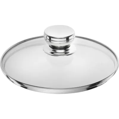 Крышка для сковороды Ballarini 20 см стеклянная, со стальной ручкой, выпуклая, прозрачная с серебристым