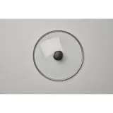 Крышка Ballarini 32 см стеклянная для большой сковороды, закалённое стекло, ручка из пластика со сталью, прозрачная — фото 4