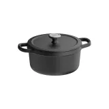 Кастрюля чугунная с крышкой BergHOFF Leo Graphite 26 см 5,7 л, эмалированная, для индукции и духовки, графитовая — фото 1