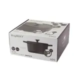 Кастрюля чугунная с крышкой BergHOFF Leo Graphite 26 см 5,7 л, эмалированная, для индукции и духовки, графитовая — фото 7