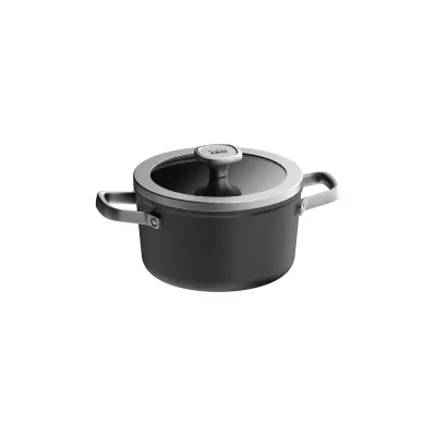 Кастрюля с крышкой BergHOFF Leo Grafit 20 см 3,1 л, керамическое покрытие CeraGreen, алюминий, для индукции, графитовая