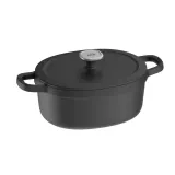 Кастрюля чугунная овальная с крышкой BergHOFF Leo Graphite 27 × 22 см 4,8 л, эмалированная, для индукции и духовки — фото 2