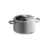 Кастрюля с крышкой BergHOFF Leo Grafit 24 см 6 л, нержавеющая сталь, капсульное дно, для индукции и духовки — фото 1