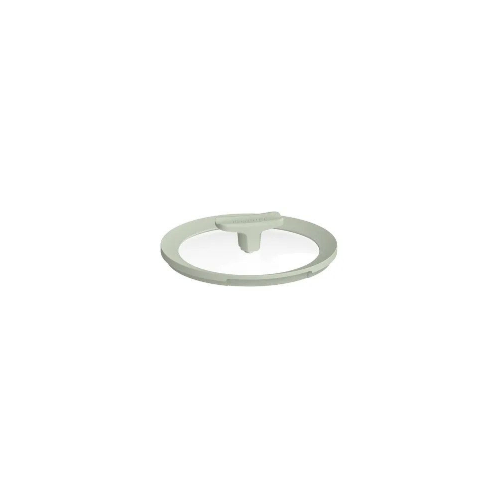 Крышка стеклянная BergHOFF Balance Sage 20 см, натриево-известковое стекло, силиконовый обод, слив, духовка до 180 градусов