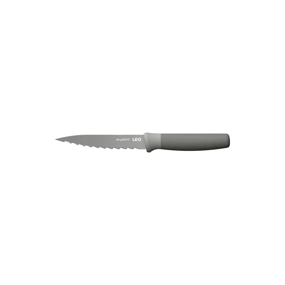Нож универсальный с зубчатым лезвием BergHOFF Leo Balance 11,5 см, антипригарное покрытие, с чехлом