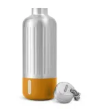 Термобутылка Black+Blum Explorer 850 мл из нержавеющей стали, вакуумная изоляция, серебристая с оранжевым низом — фото 2