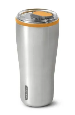 Термокружка Black+Blum New Version 600 мл, нержавеющая сталь 18/8 и тритан, крышка с фиксатором, серебристая с оранжевым