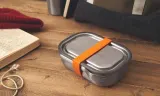 Ланч-бокс стальной Black+Blum L, с разделителем, клапаном в крышке и вилкой, оранжевый — фото 3