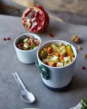 Контейнер для обеда Black+Blum Lunch Pot 300 мл и 600 мл, двухъярусный, со стальной вилкой, оливковый — фото 3
