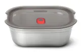 Контейнер для еды Black+Blum стальной прямоугольный L 1200 мл, с герметичной крышкой и замком — фото 1