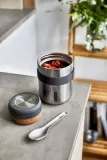 Термос для еды Black+Blum New Version 550 мл, нержавеющая сталь 18/8, пробковый элемент, ложка и ремешок в комплекте, серый — фото 5