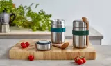 Термос для еды Black+Blum 400 мл стальной с ложкой, оливковый ремешок — фото 6