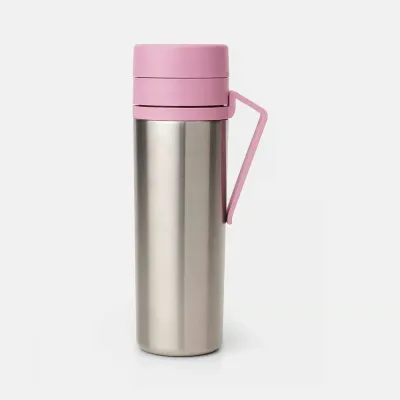 Термобутылка Brabantia Make & Take 0,5 л из нержавеющей стали, вакуумная изоляция, сиренево-розовая Lilac Pink