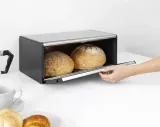 Хлебница прямоугольная Brabantia, лакированная нержавеющая сталь, перфорированное дно, 46.3 см, чёрная — фото 2