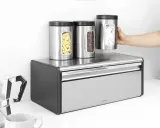 Хлебница прямоугольная Brabantia, лакированная нержавеющая сталь, перфорированное дно, 46.3 см, чёрная — фото 7