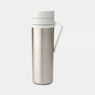 Термобутылка Brabantia Make & Take 0,5 л из нержавеющей стали, вакуумная изоляция, светло-серая Light Grey