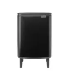 Мусорное ведро Brabantia Bo Bin Hi 12 л, сталь и пластик, чёрный мат — фото 1