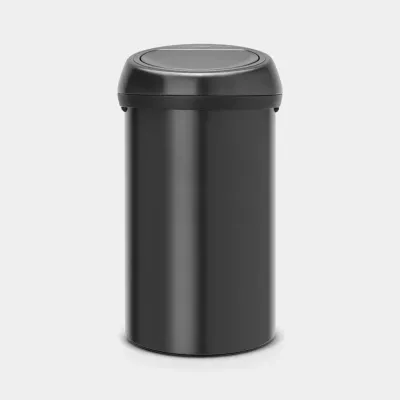 Мусорное ведро Brabantia Touch Bin 60 л, чёрный матовый, с ручкой на крышке