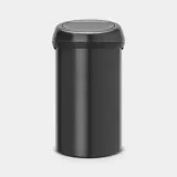 Мусорное ведро Brabantia Touch Bin 60 л, чёрный матовый, с ручкой на крышке — фото 1