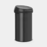 Мусорное ведро Brabantia Touch Bin 60 л, чёрный матовый, с ручкой на крышке — фото 2