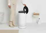 Корзина для белья Brabantia 35 л, белая, с хлопковым мешком — фото 6
