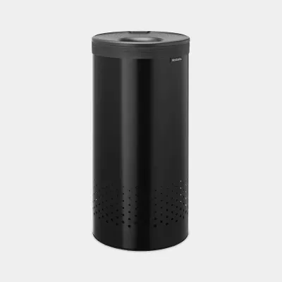 Корзина для белья Brabantia 35 л, чёрная матовая, с хлопковым мешком