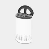 Корзина для сортировки белья Brabantia Selector 55 л, две камеры, белая — фото 3