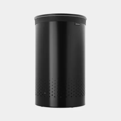 Корзина для белья Brabantia 60 л, чёрная матовая, с хлопковым мешком