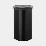 Корзина для белья Brabantia 60 л, чёрная матовая, с хлопковым мешком — фото 3