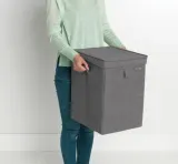 Накладная корзина для белья Brabantia 35 л, чёрная, полиэстер и хлопок — фото 3